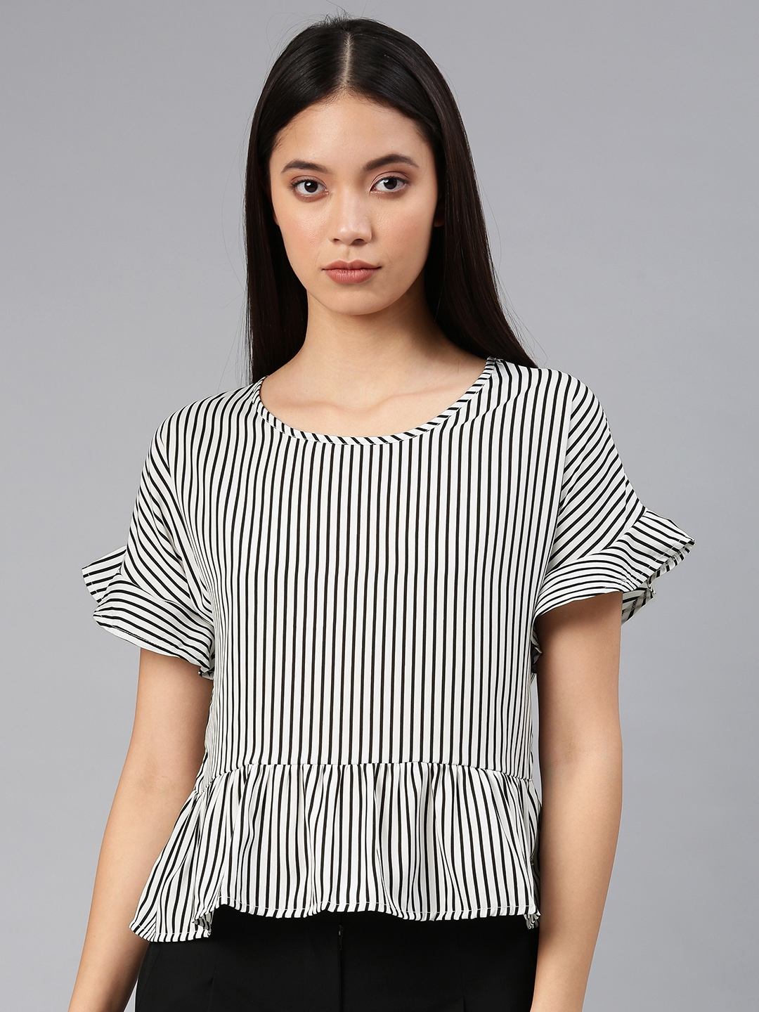Buy French Connection Women White Striped Top - Tops for Women 10678994 ...