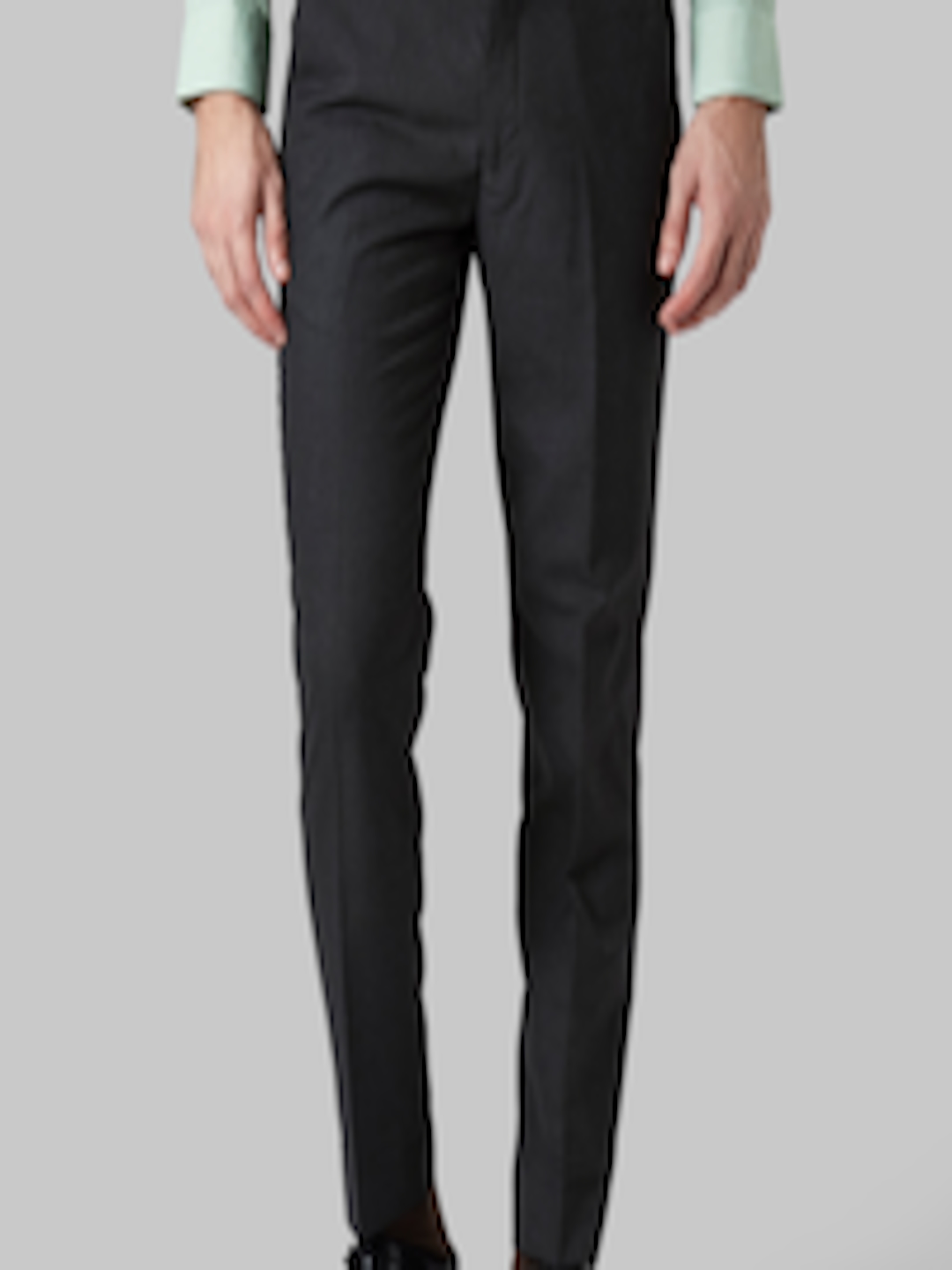 Buy Park Avenue Men Grey Regular Fit Solid Formal Trousers - Trousers ...