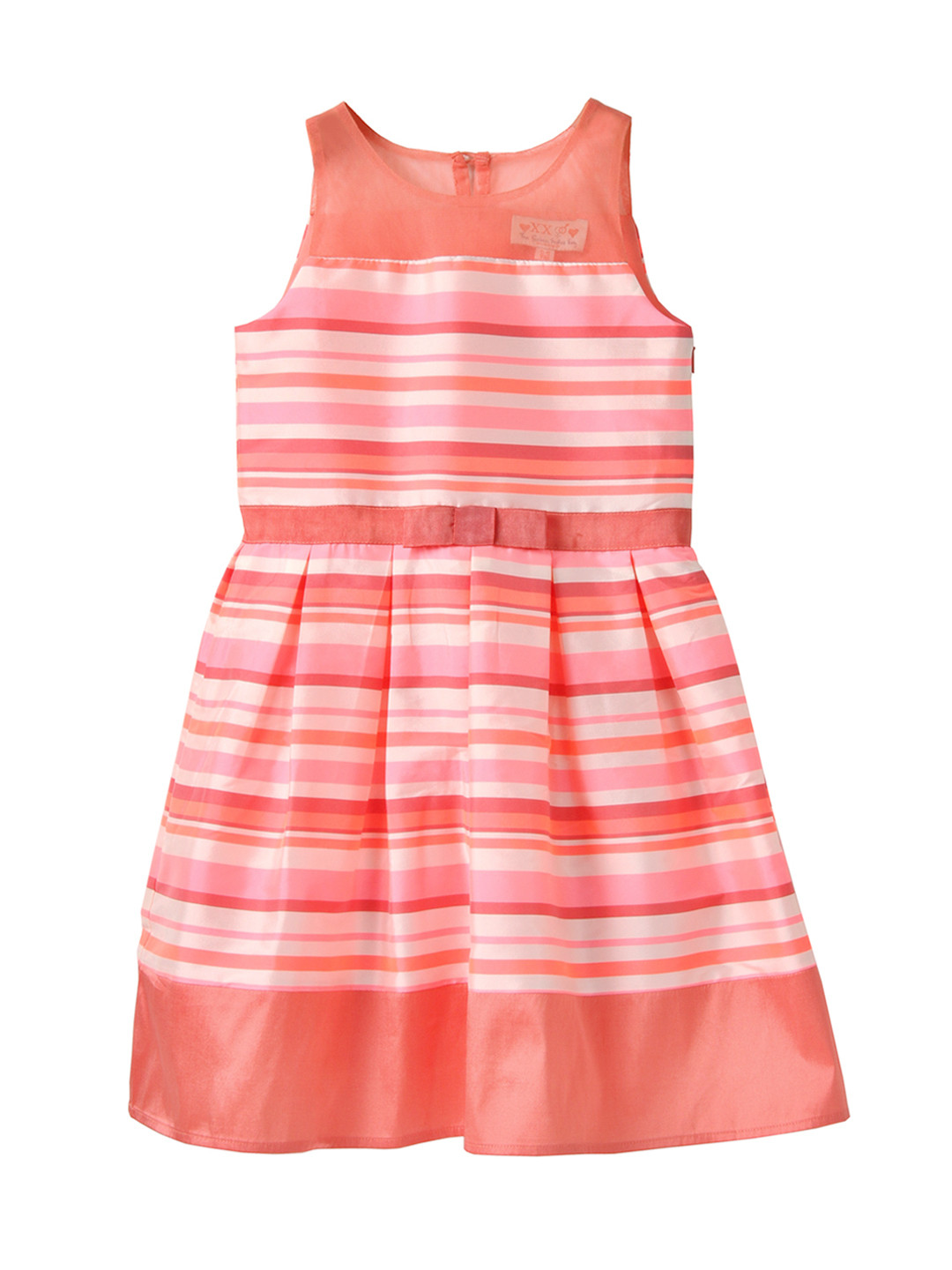 Buy XnY Girls Orange Striped A Line Dress Dresses for Girls 1068473