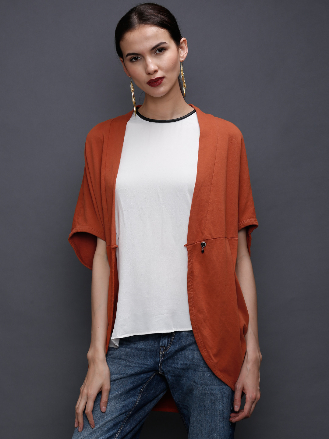 Buy Rinascimento Rust Orange Shrug Shrug for Women 1068677 Myntra