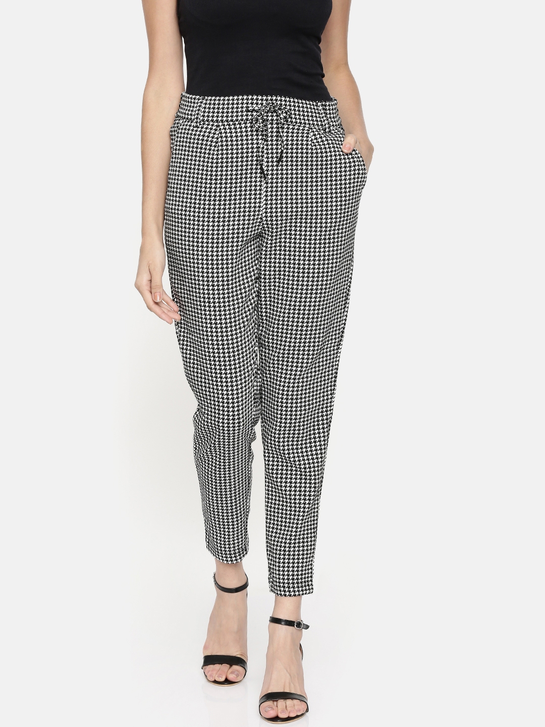 black and white trousers