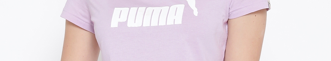 Buy PUMA Lavender Printed Pure Cotton T Shirt - Tshirts for Women ...