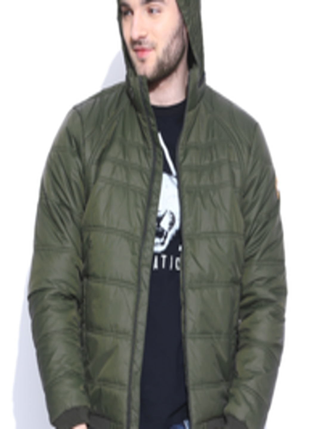 Buy Jack & Jones Olive Green Hooded Jacket - Jackets for Men 1069371 ...