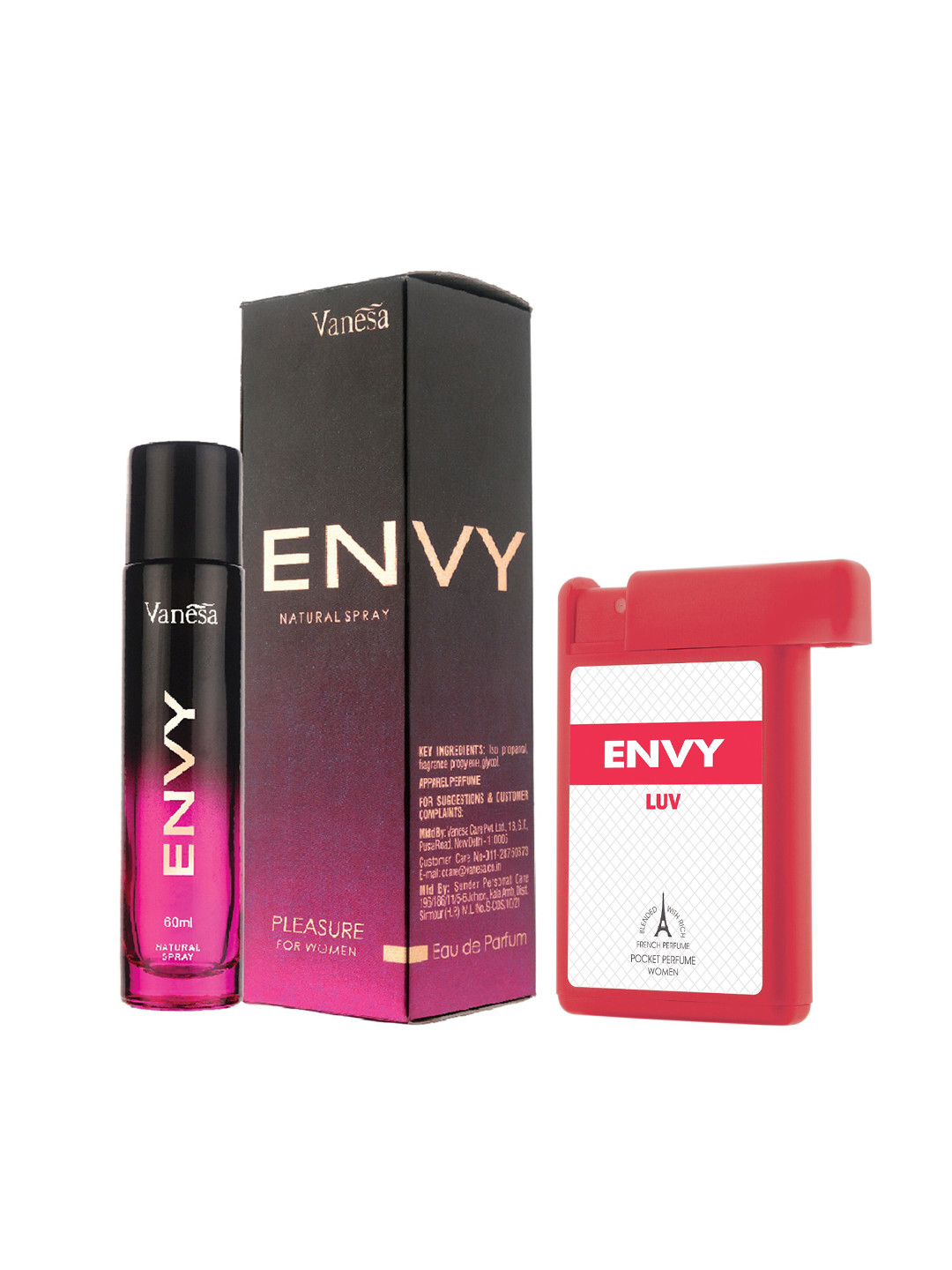 Buy Envy Set Of Natural Spray Pleasure Eau De Parfum & Luv Pocket