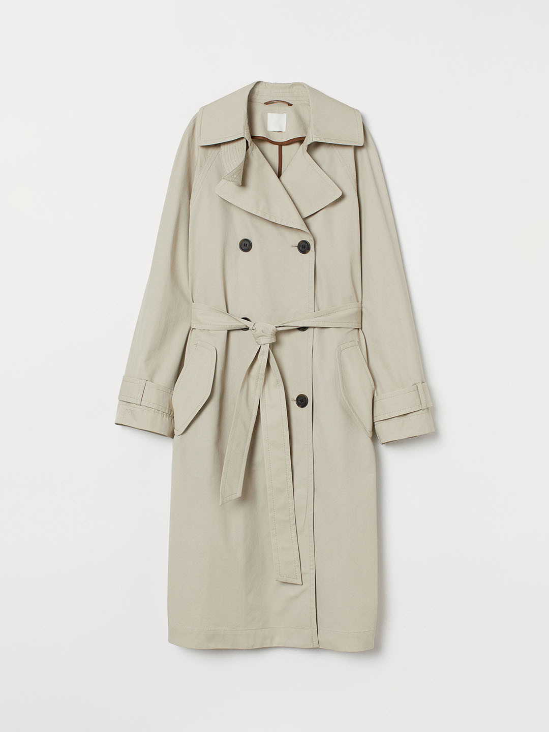 Buy H&M Cream Coloured Cotton Trenchcoat - Coats for Women 10696848 | Myntra