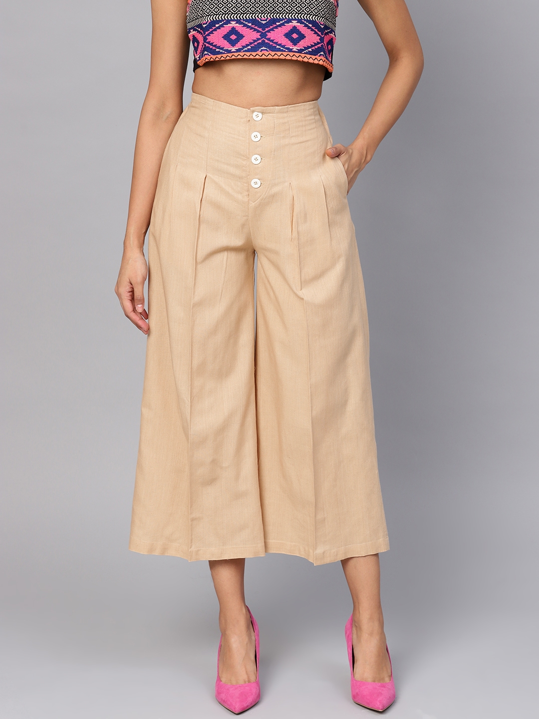 tan culotte trousers