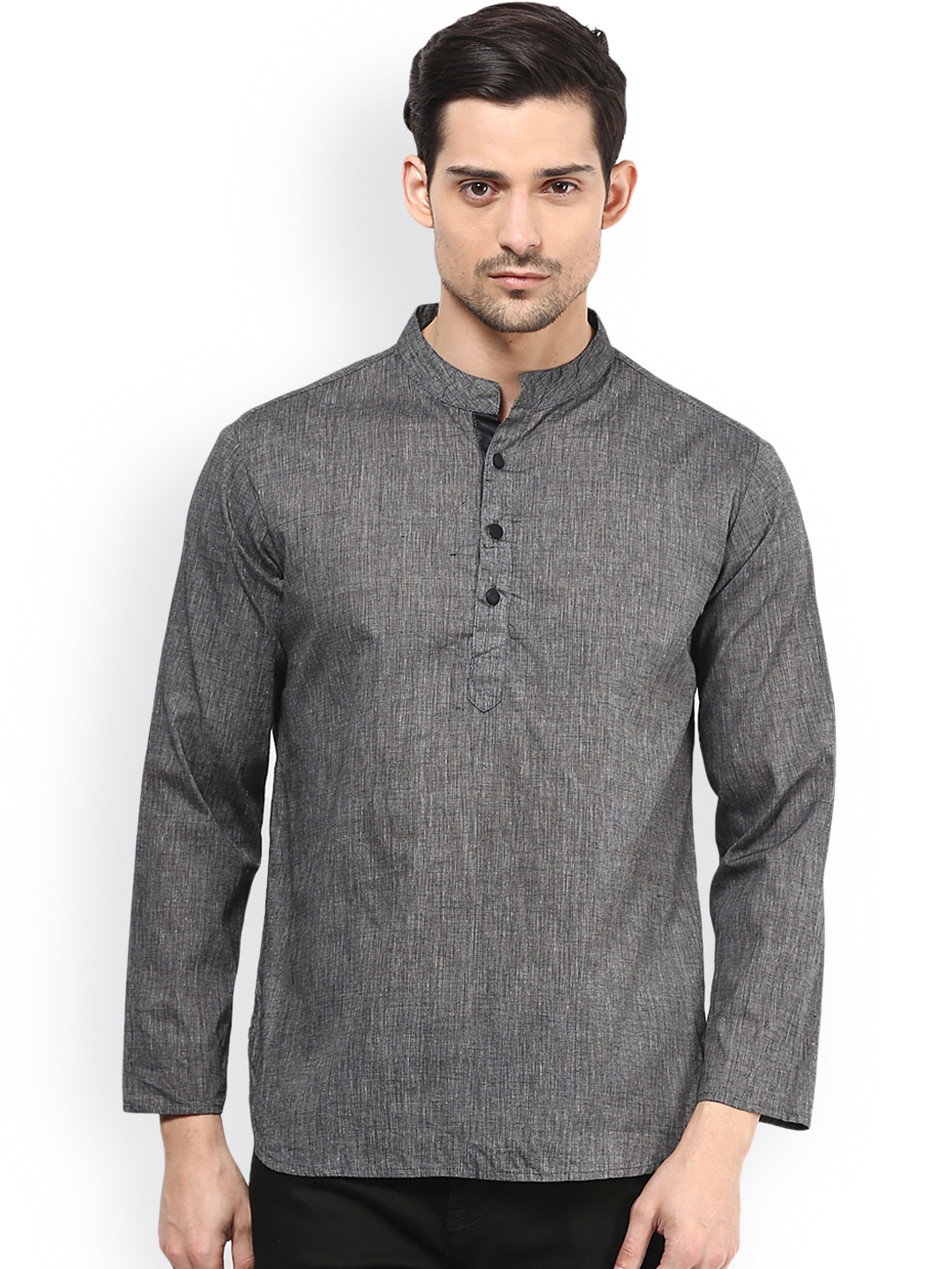 Buy Vivids India Grey Short Kurta - Kurtas for Men 1070006 | Myntra