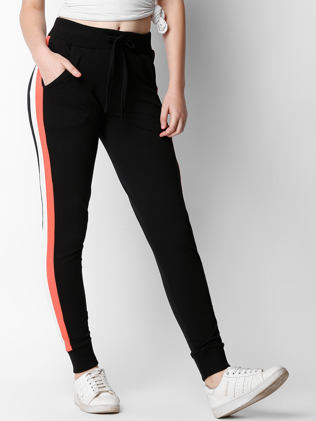 solid black track pants