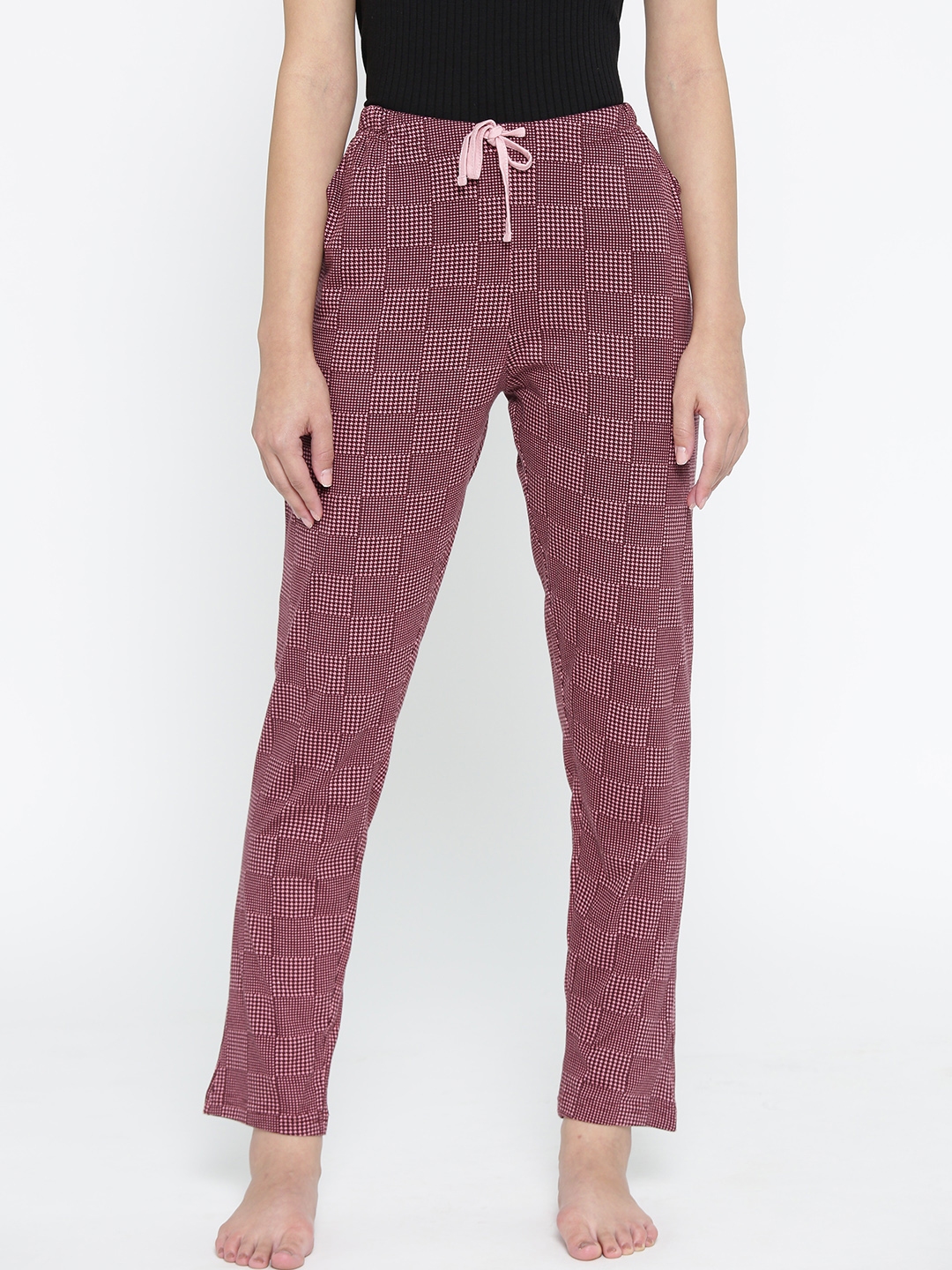 ladies checked lounge pants
