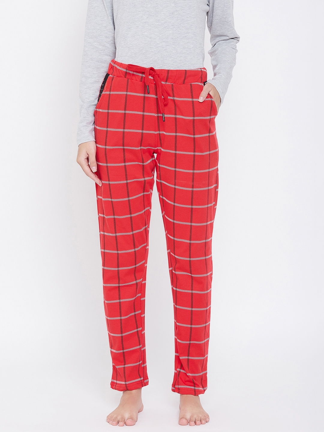 ladies checked lounge pants