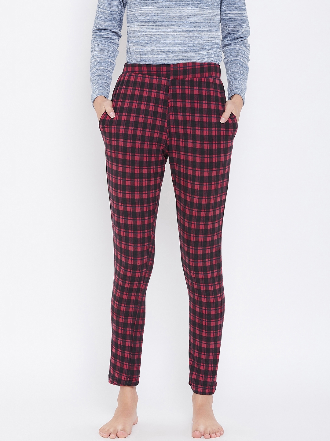 ladies checked lounge pants