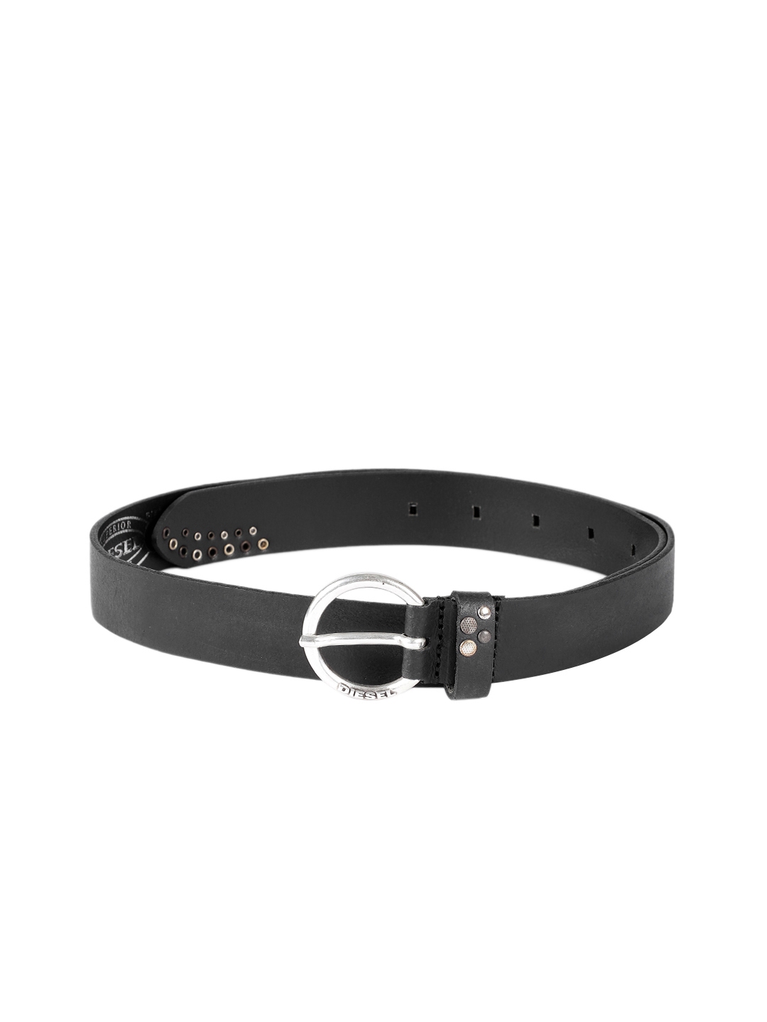 Buy DIESEL Women Black Leather Solid Belt - Belts for Women 10719116 ...
