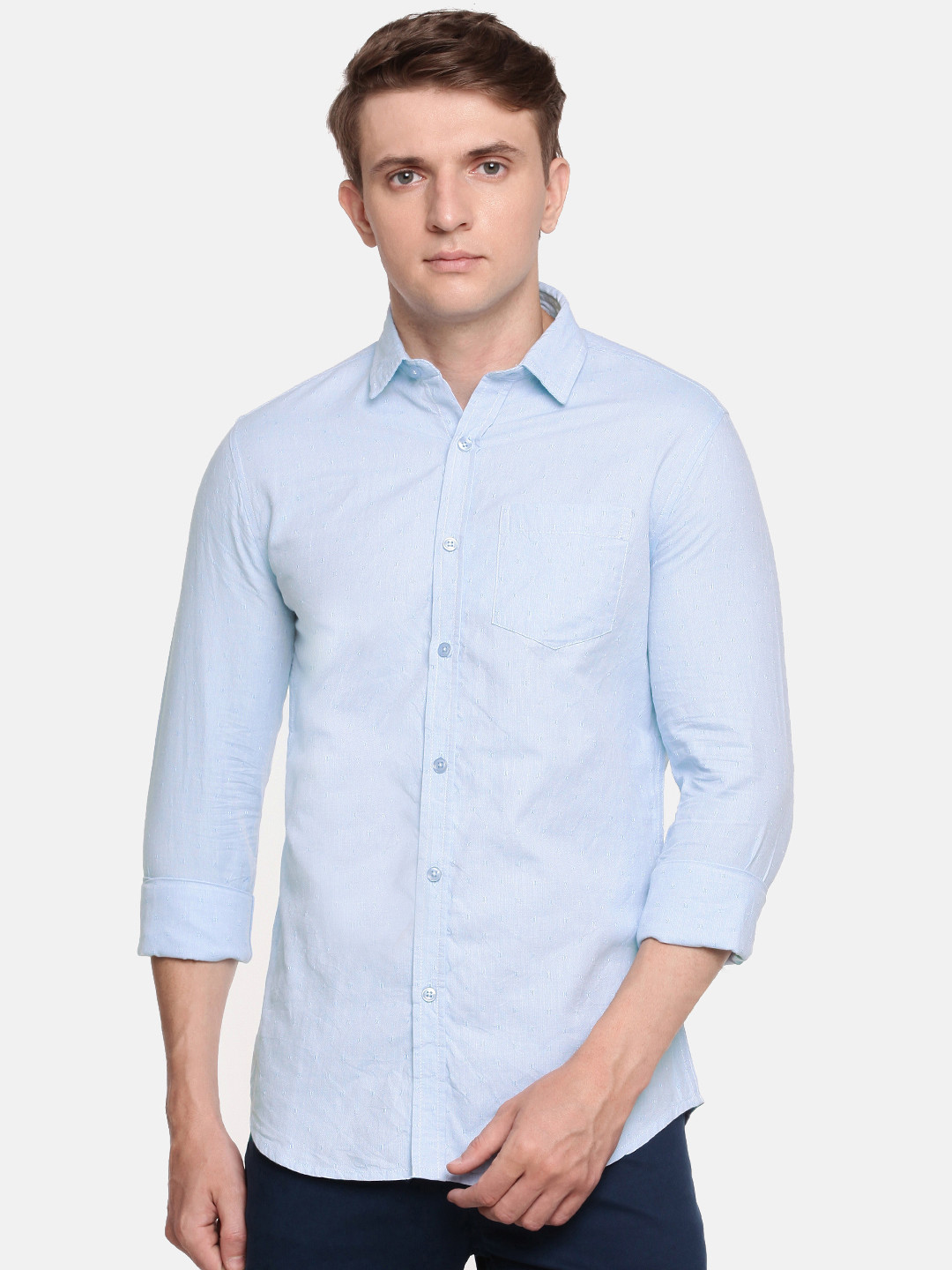 Buy The Chennai Silks Classicate Men Blue Regular Fit Self Design