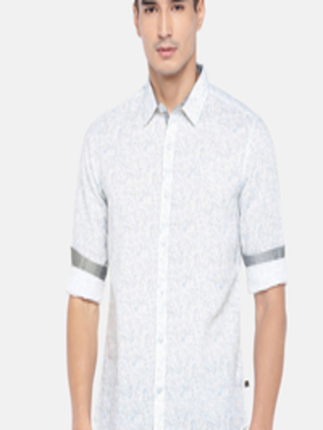 Buy Globus Men White & Grey Printed Regular Fit Casual Shirt - Shirts ...