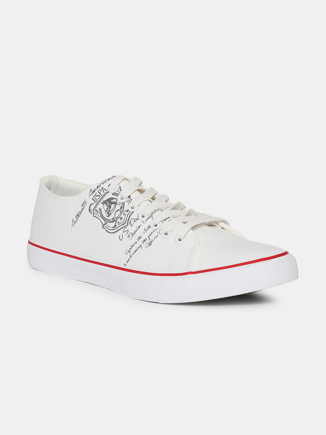 Buy U.S. Polo Assn. Men White Printed Sneakers Casual Shoes for Men