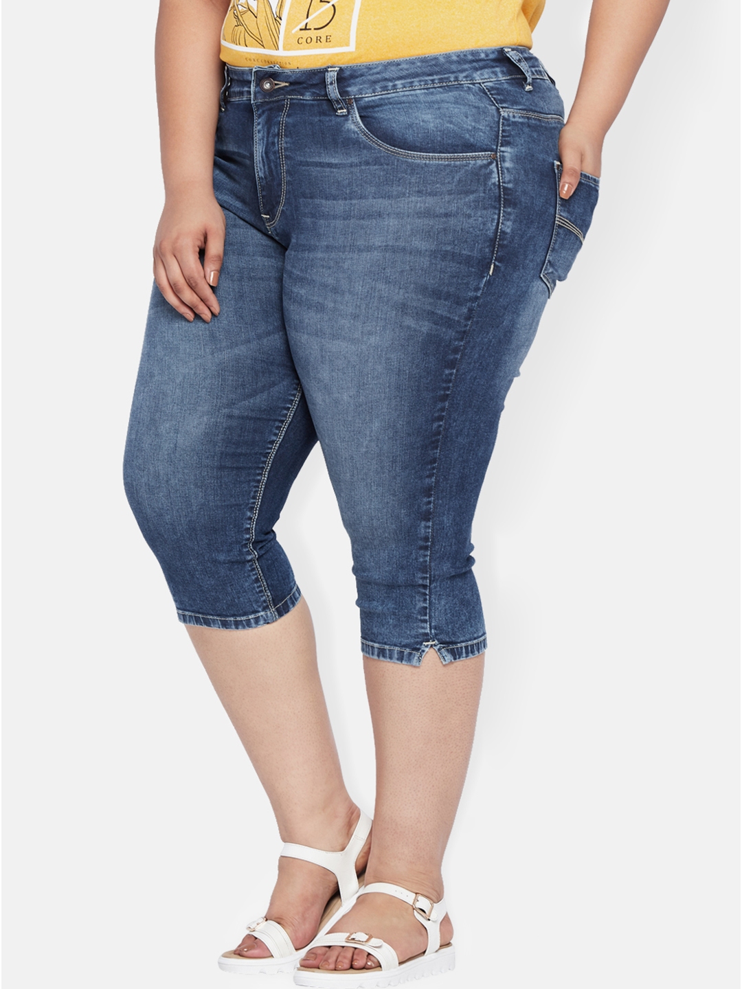 blue jeans capris