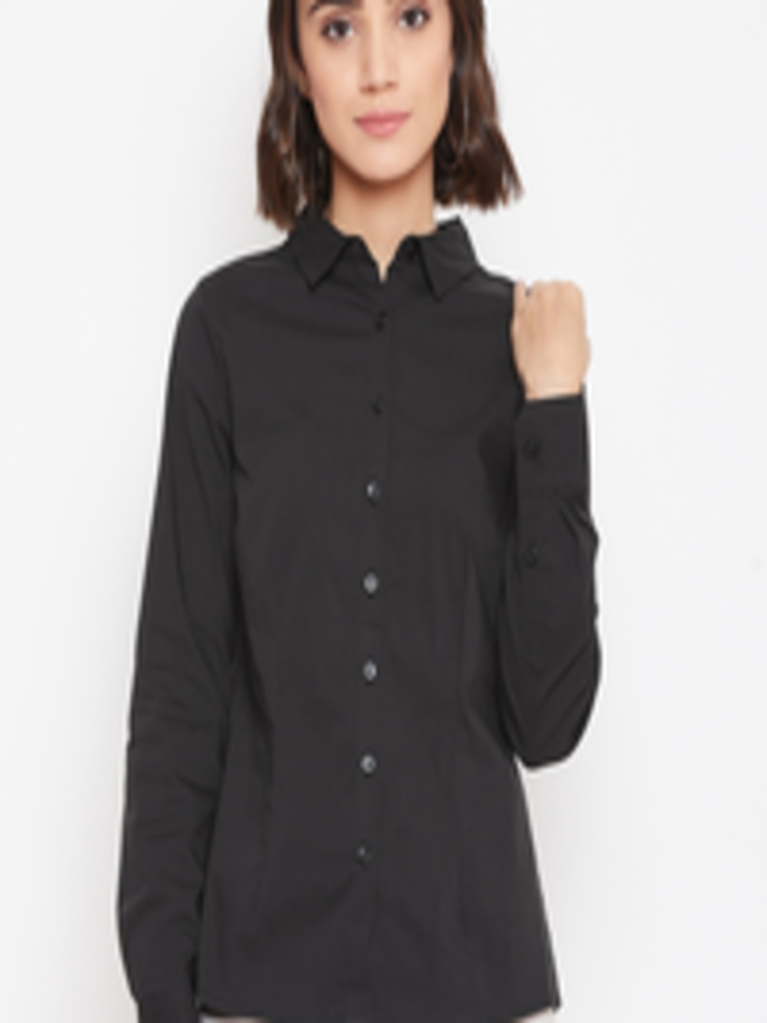Buy Vero Moda Women Black Regular Fit Knitted Solid Casual Shirt ...