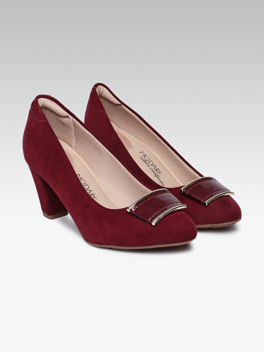 Buy MODARE Women Maroon Solid Pumps Heels for Women 10747394 Myntra