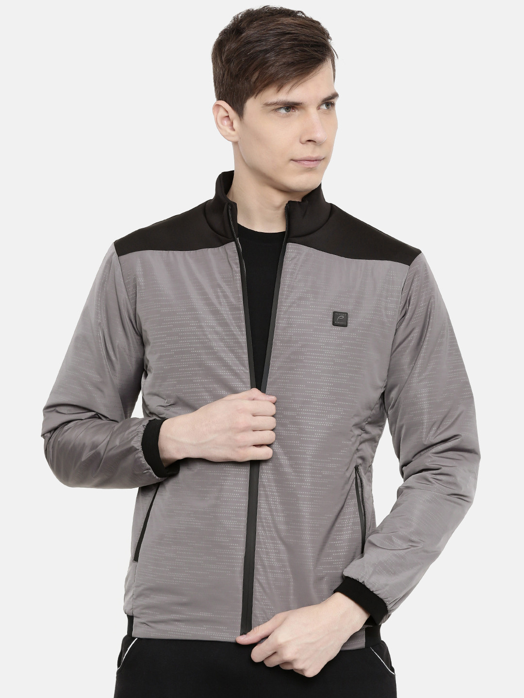 Buy Proline Active Men Grey & Black Printed Bomber Jacket Jackets for