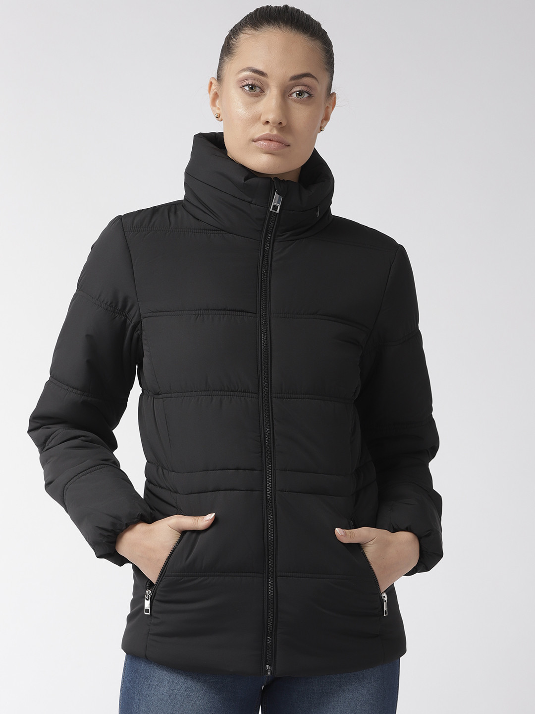 Buy Marks & Spencer Women Black Solid Padded Jacket Jackets for Women