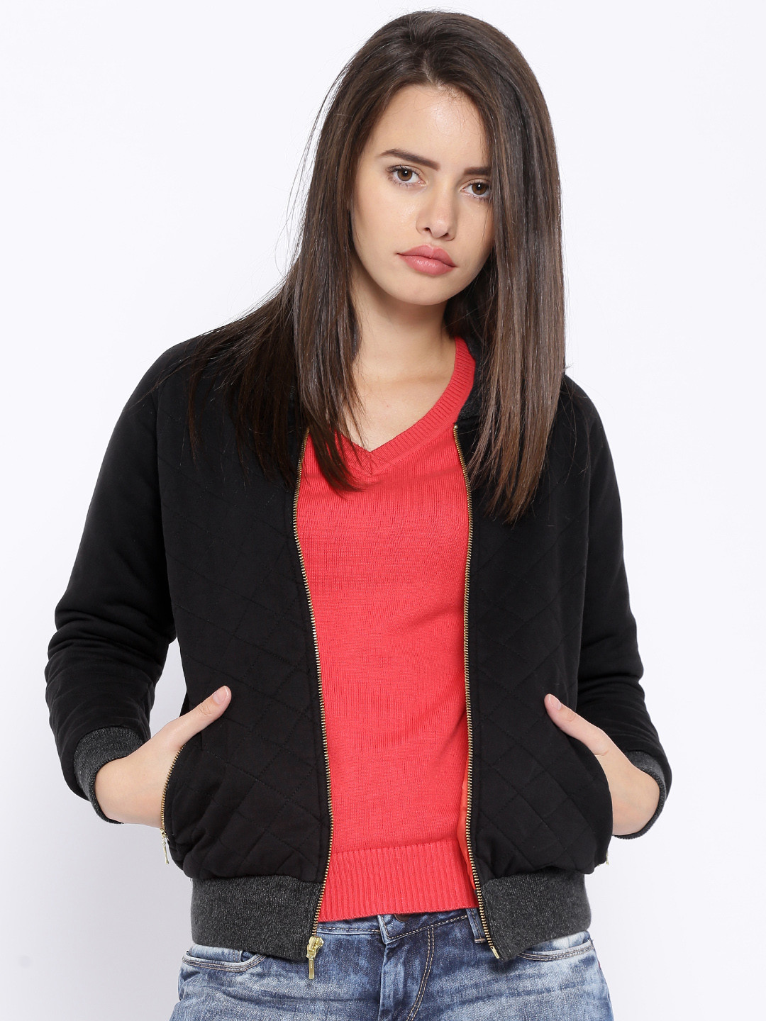 Buy Numero Uno Black Quilted Jacket Jackets for Women 1075176 Myntra