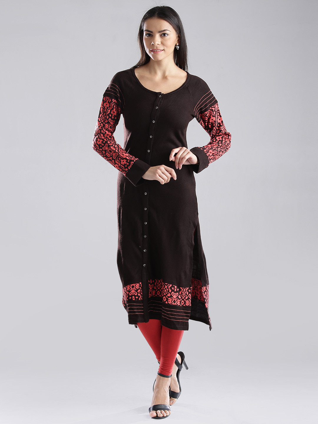 Buy W Brown Winter Kurta - Kurtas for Women 1075222 | Myntra