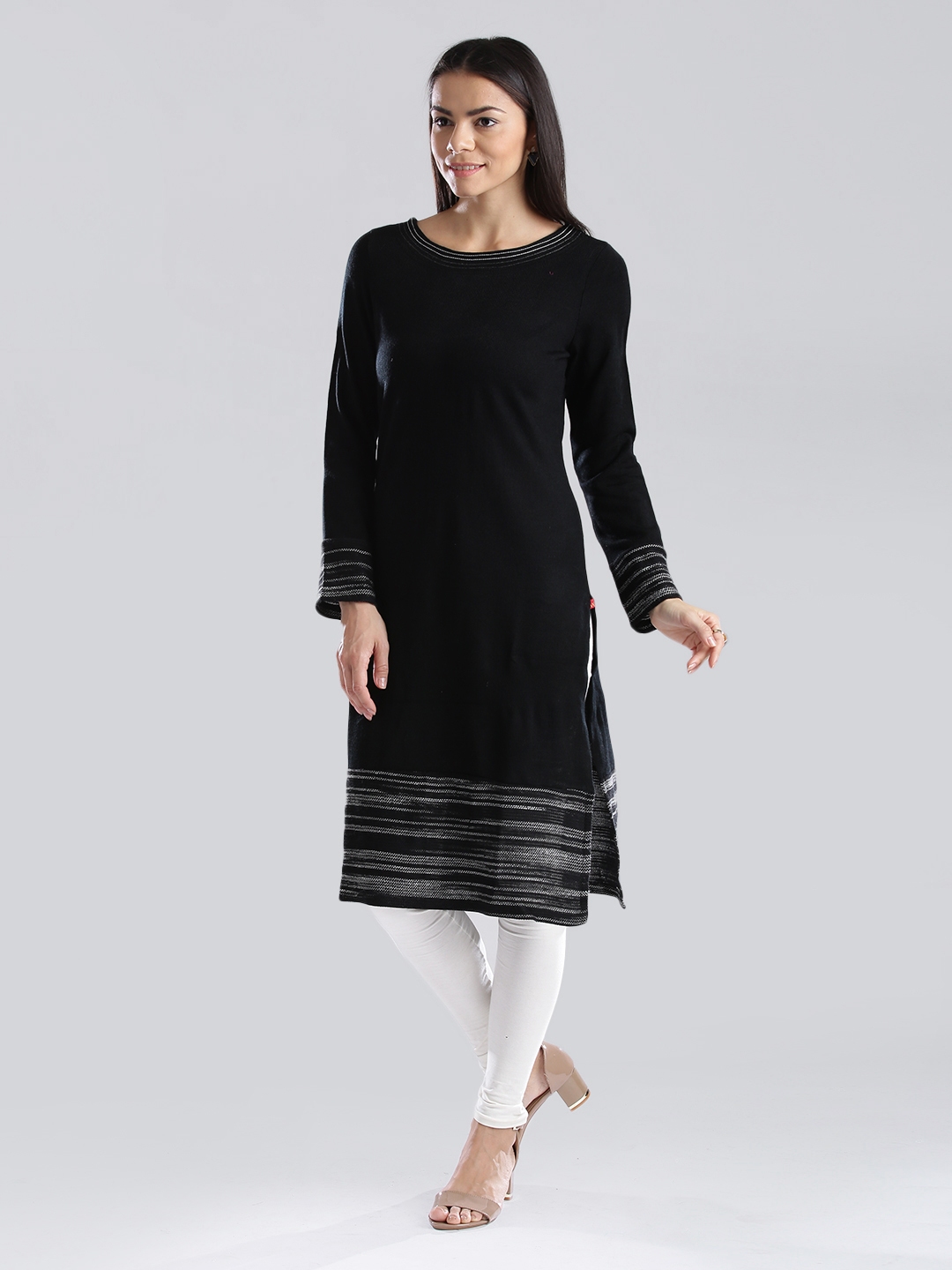 Buy W Black Winter Kurta - Kurtas for Women 1075249 | Myntra