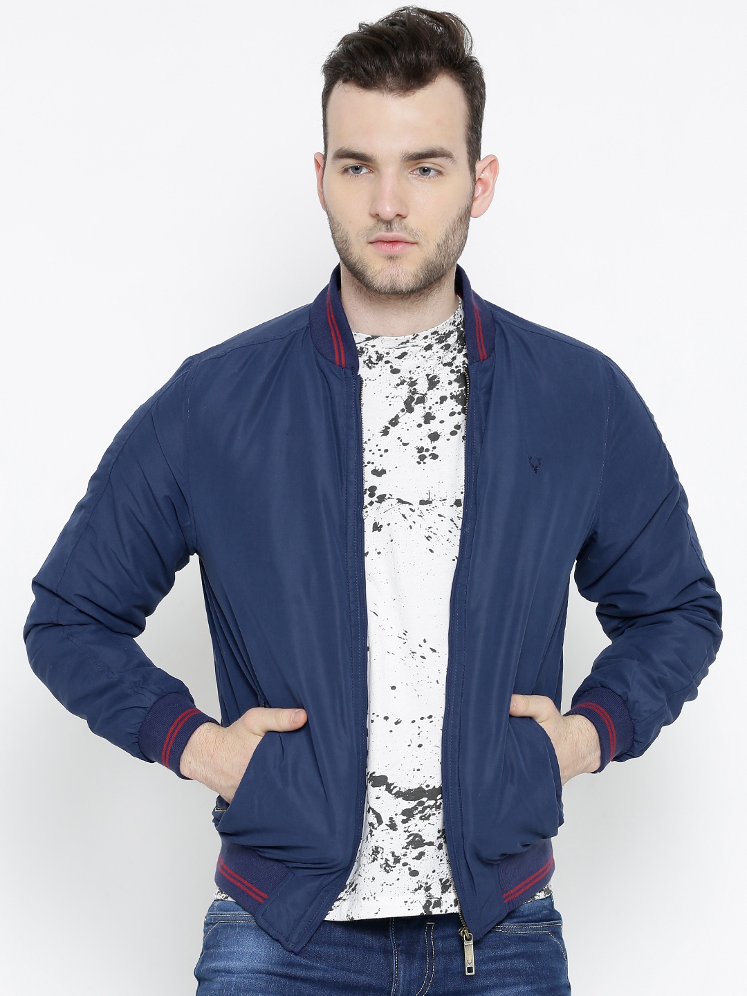 Buy Allen Solly Blue Jacket - Jackets for Men 1075621 | Myntra
