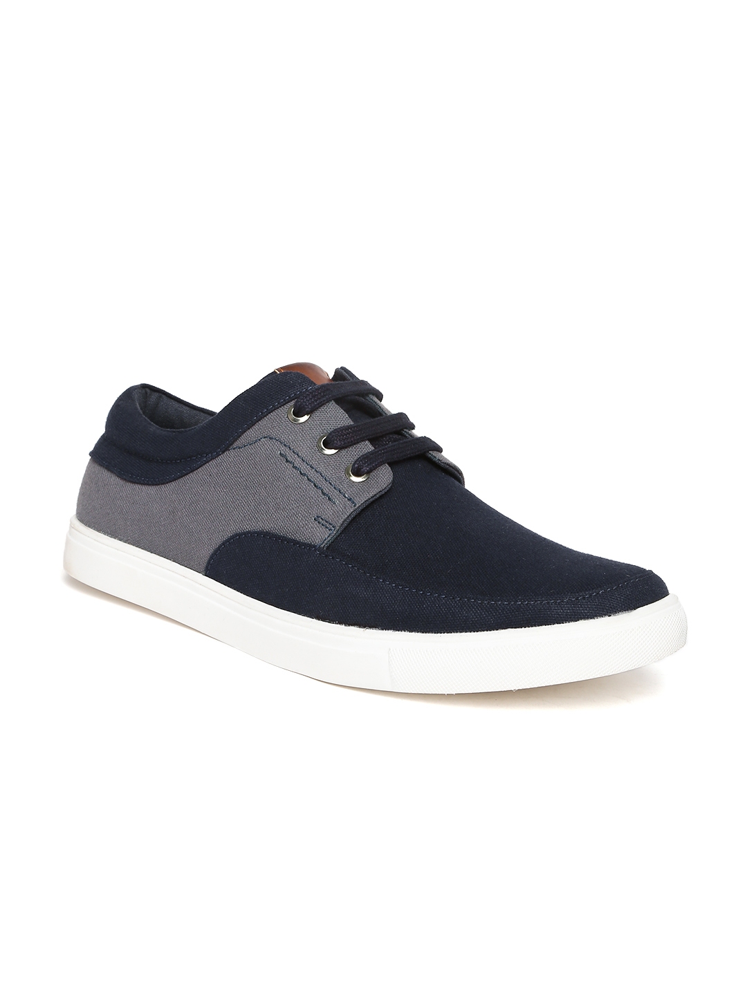 Buy Roadster Men Navy & Grey Canvas Shoes - Casual Shoes for Men ...