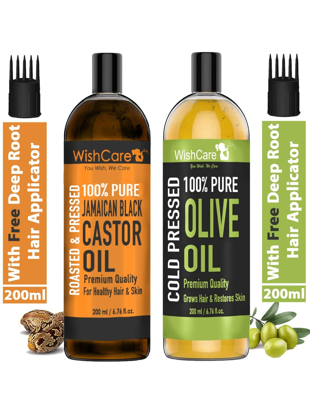 Buy WishCare 100 Pure Jamaican Black Castor Oil & Olive Carrier Oil