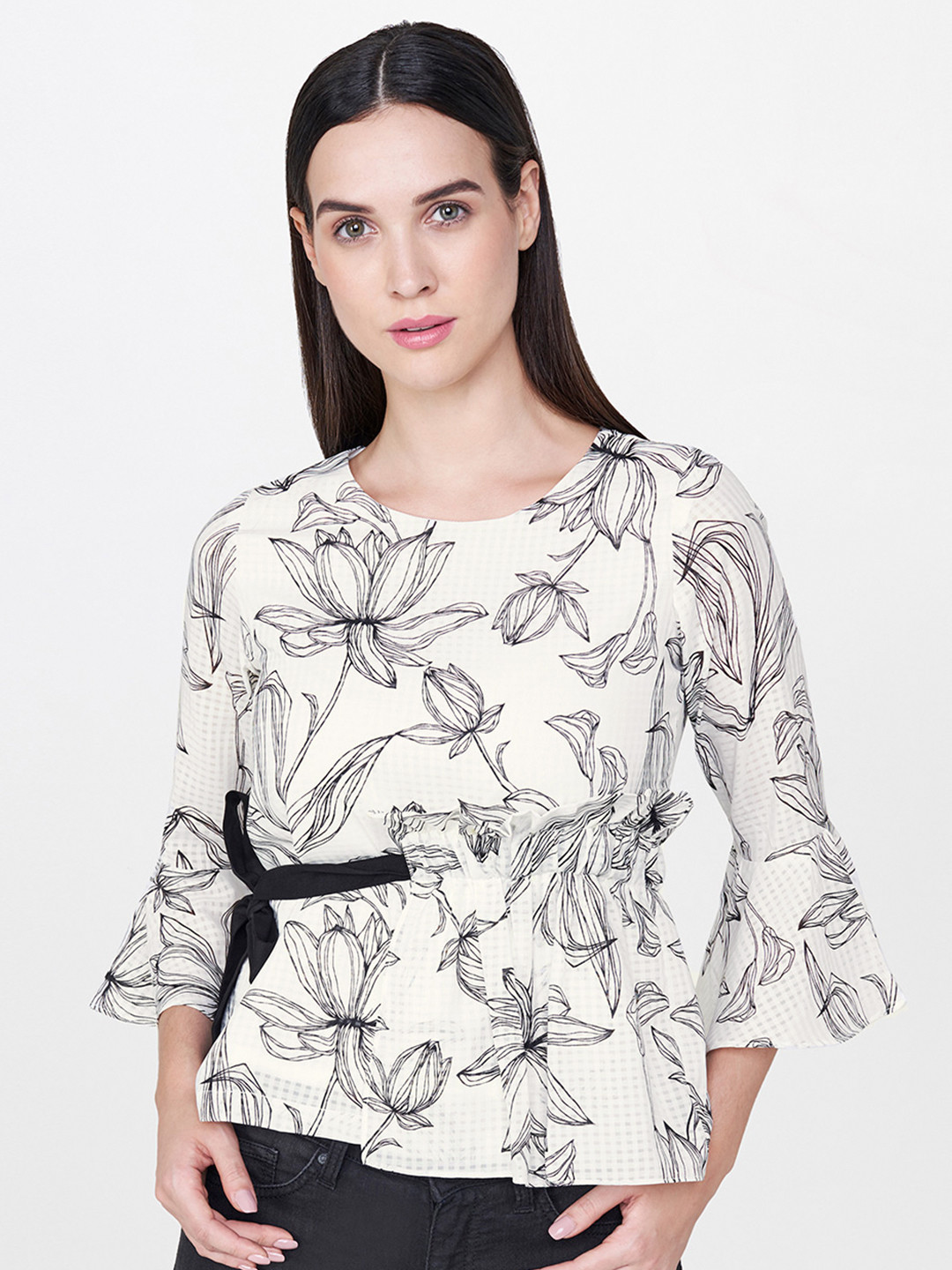 Buy AND Women White Printed Regular Top - Tops for Women 10760468 | Myntra