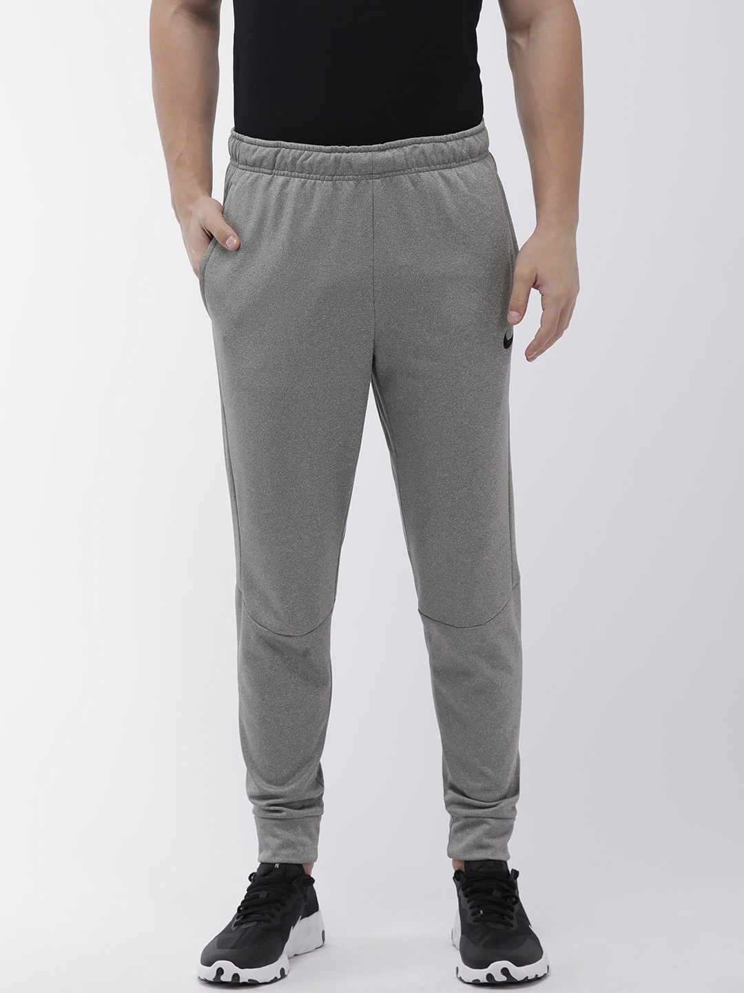 Buy Nike Men Grey Solid AS THRMA PANT TAPER NFS Straight Fit Dri Fit ...