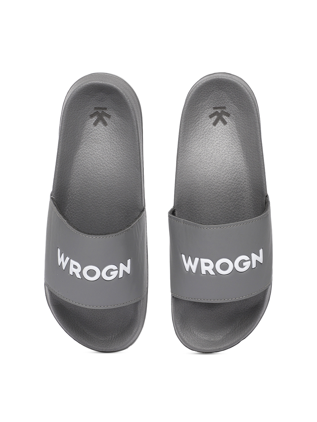 Buy WROGN Men Grey Printed Sliders - Flip Flops for Men 10763192 | Myntra