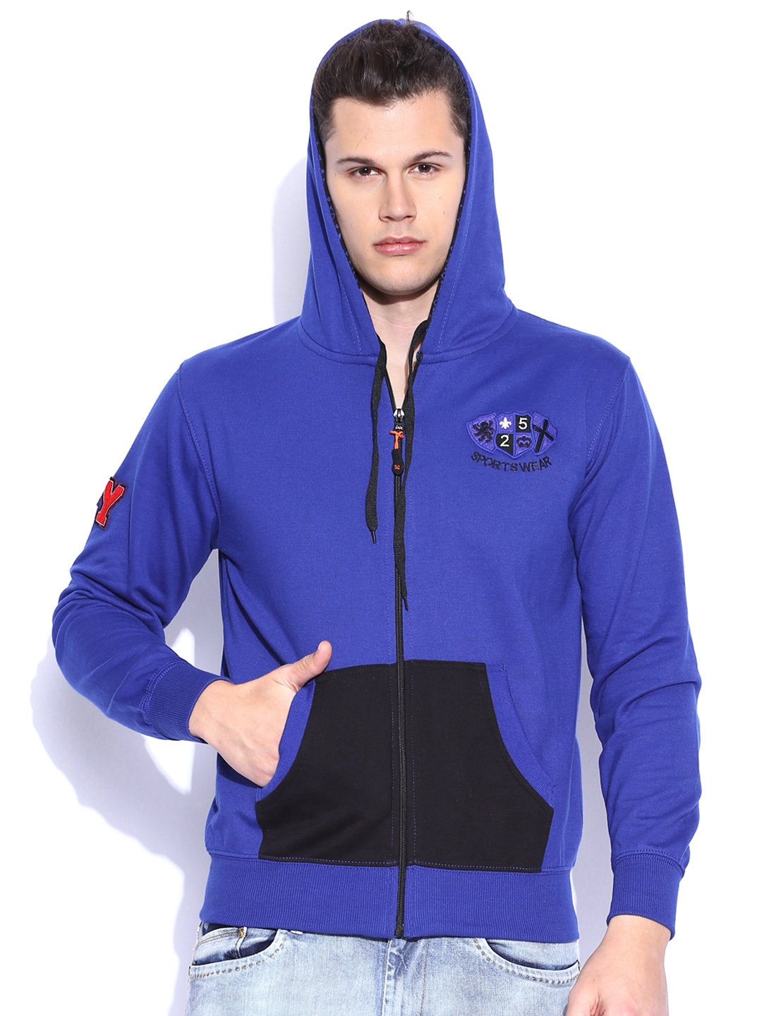 Buy Sports52 Wear Blue Hooded Sweatshirt - Sweatshirts for Men 1076619 ...