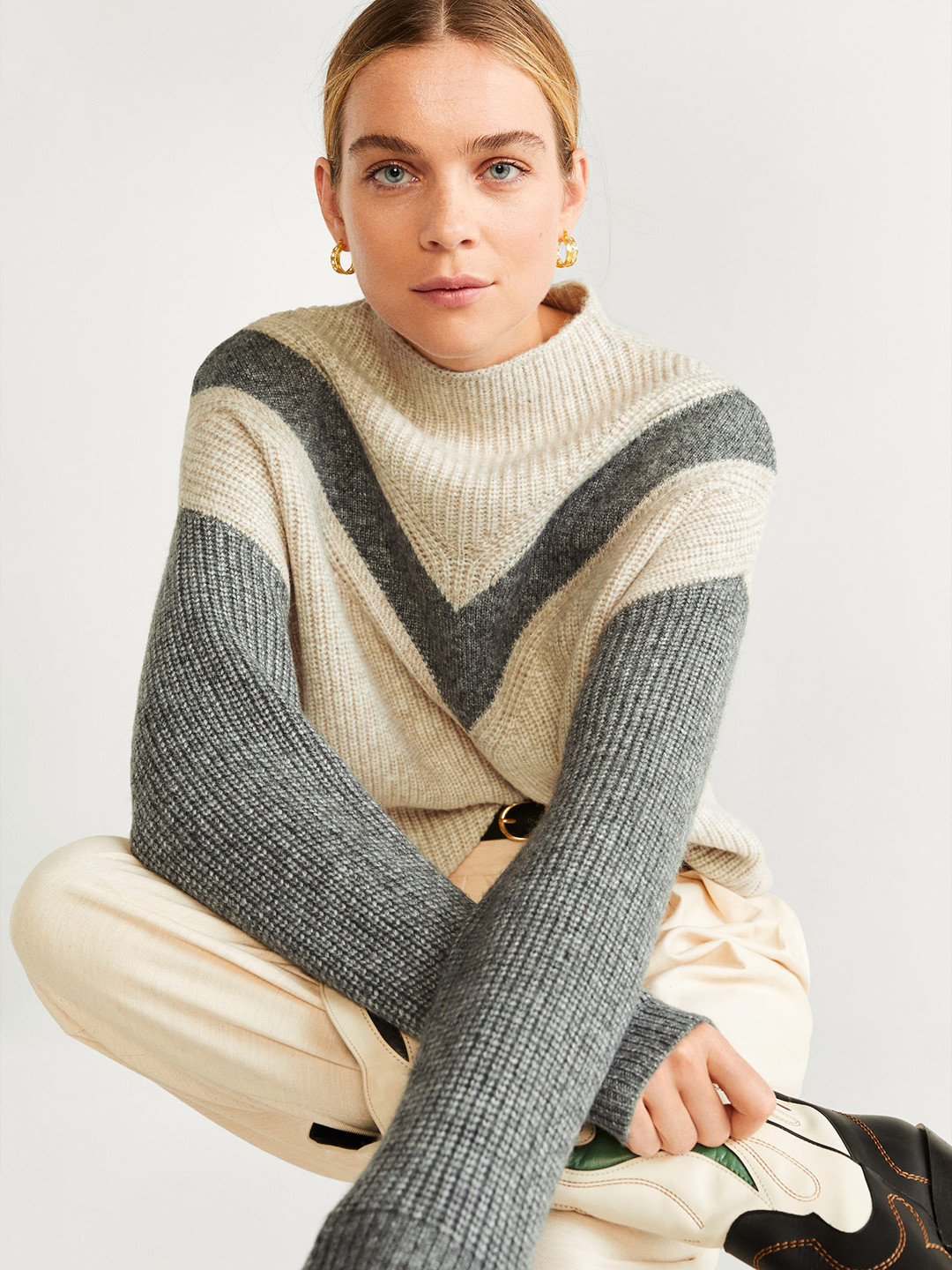 beige sweater turtleneck