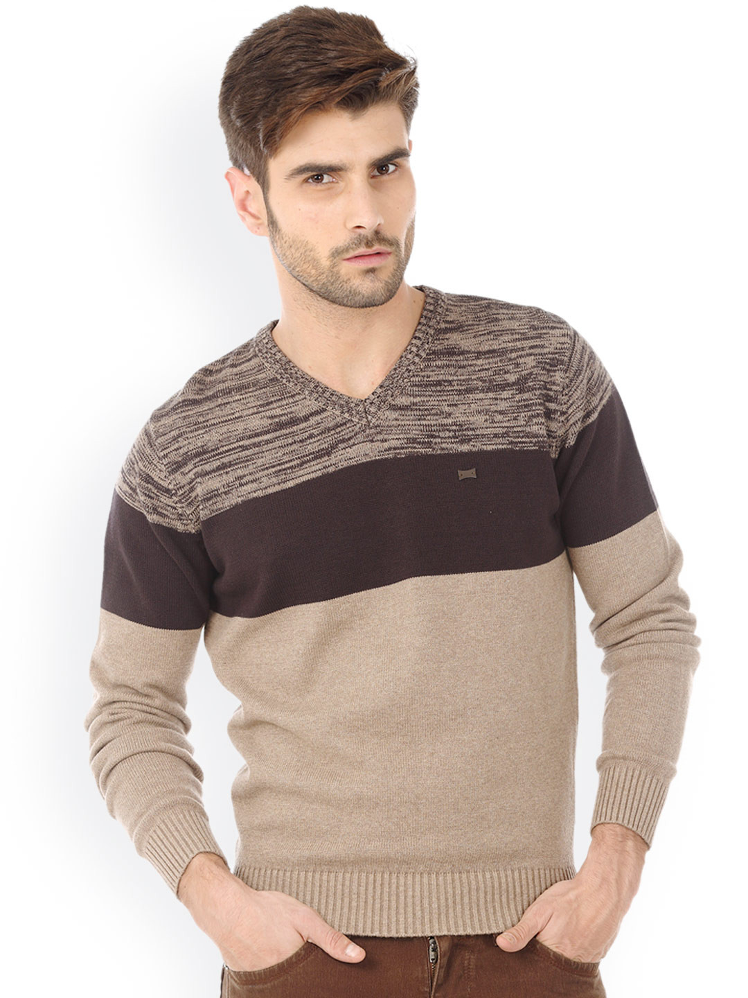 Buy Basics Brown Sweater Sweaters for Men 1077506 Myntra