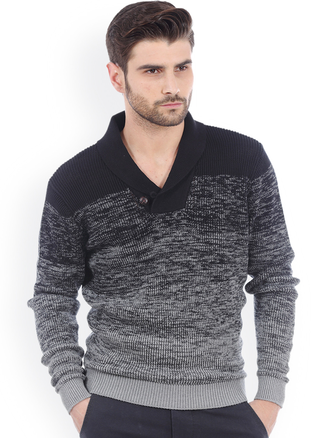 Buy Basics Black Sweater Sweaters for Men 1077521 Myntra