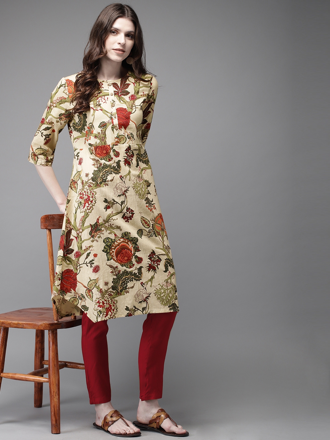 myntra anouk kurta set