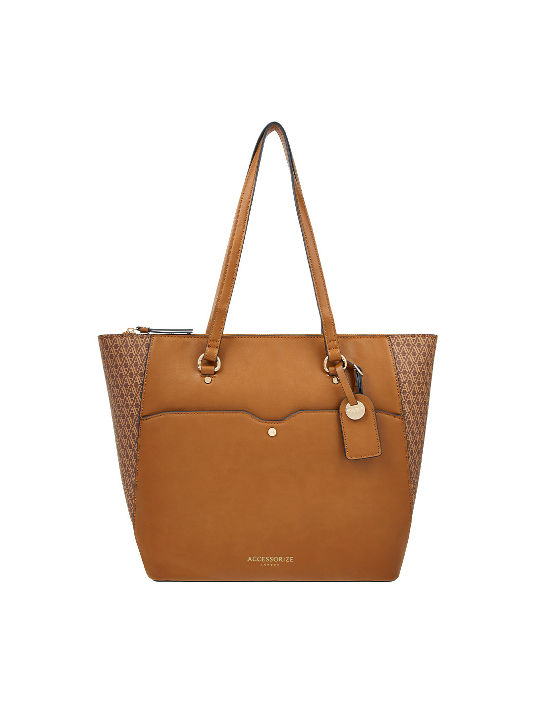 Buy Accessorize Brown Solid Shoulder Bag With Brand Logo Print Detail
