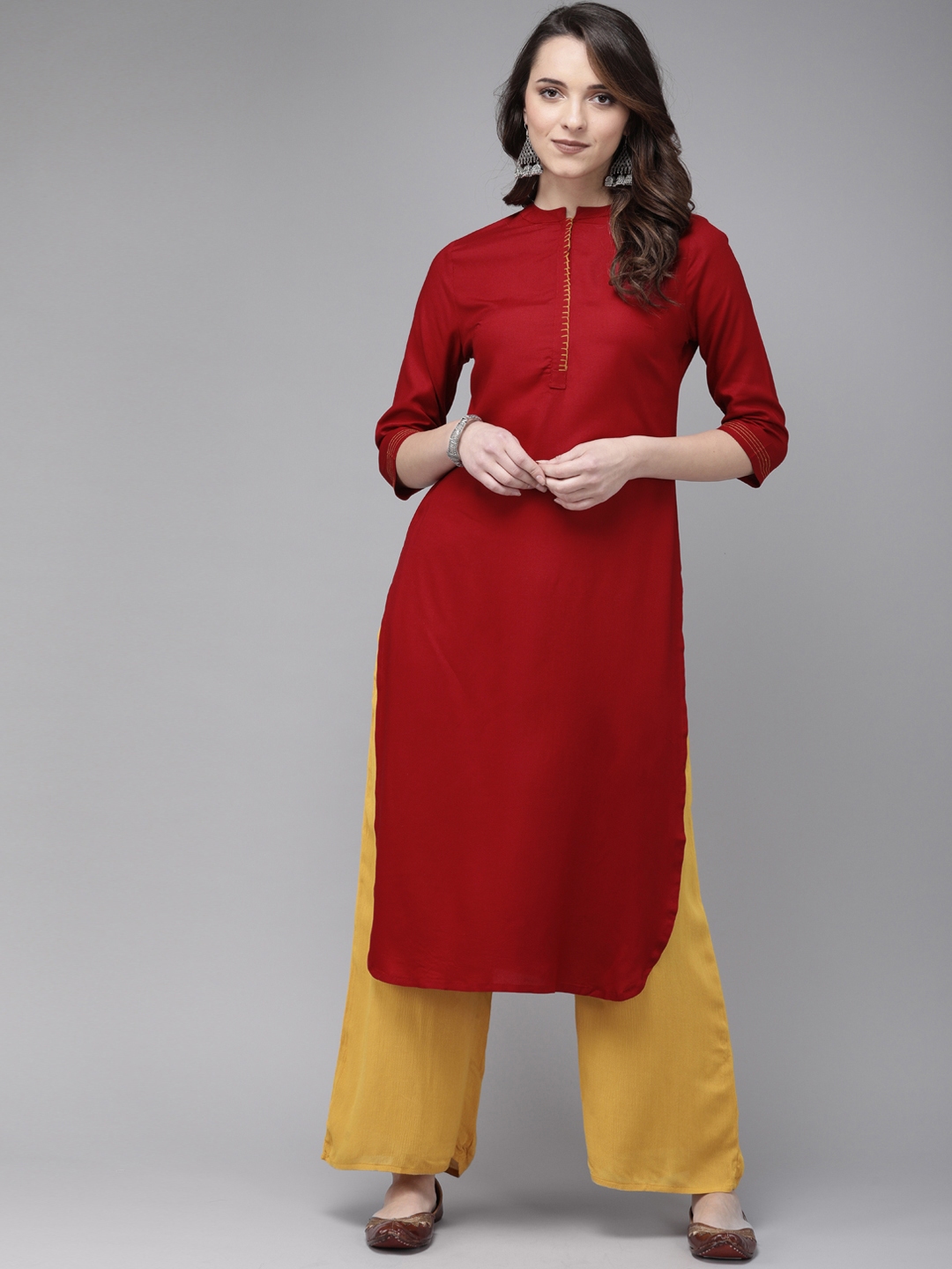 anouk maroon kurta set