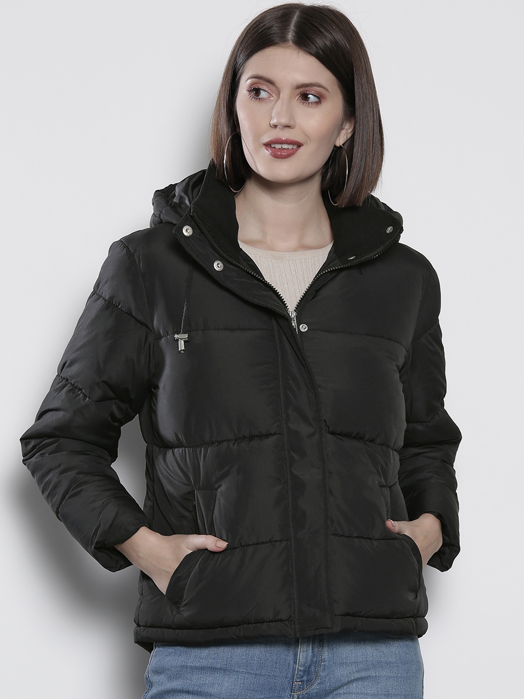 Buy DOROTHY PERKINS Women Black Solid Hooded Parka Jacket - Jackets for ...