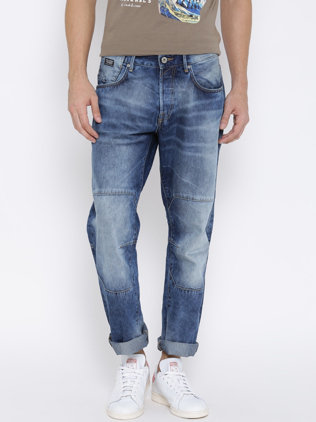 Buy Jack & Jones Blue Washed Boxy Fit Jeans - Jeans for Men 1077964 ...
