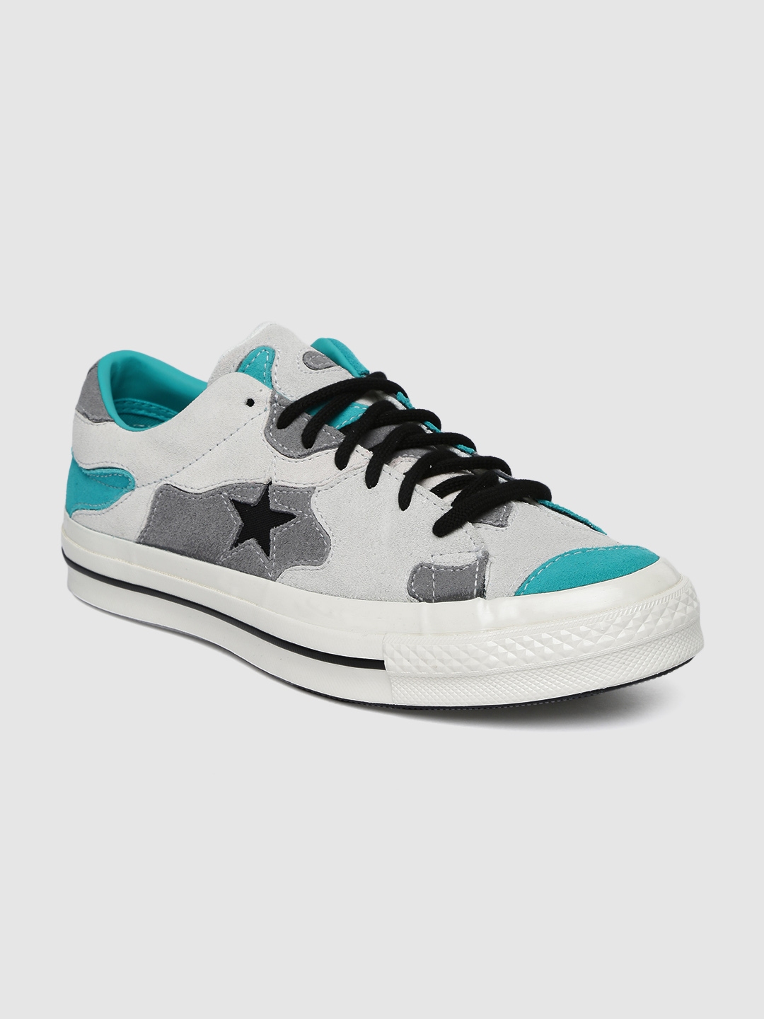Buy Converse Hoop Hunter One Star Camo Shell No Eyerow Grey & Blue Coloublocked Suede Sneakers 