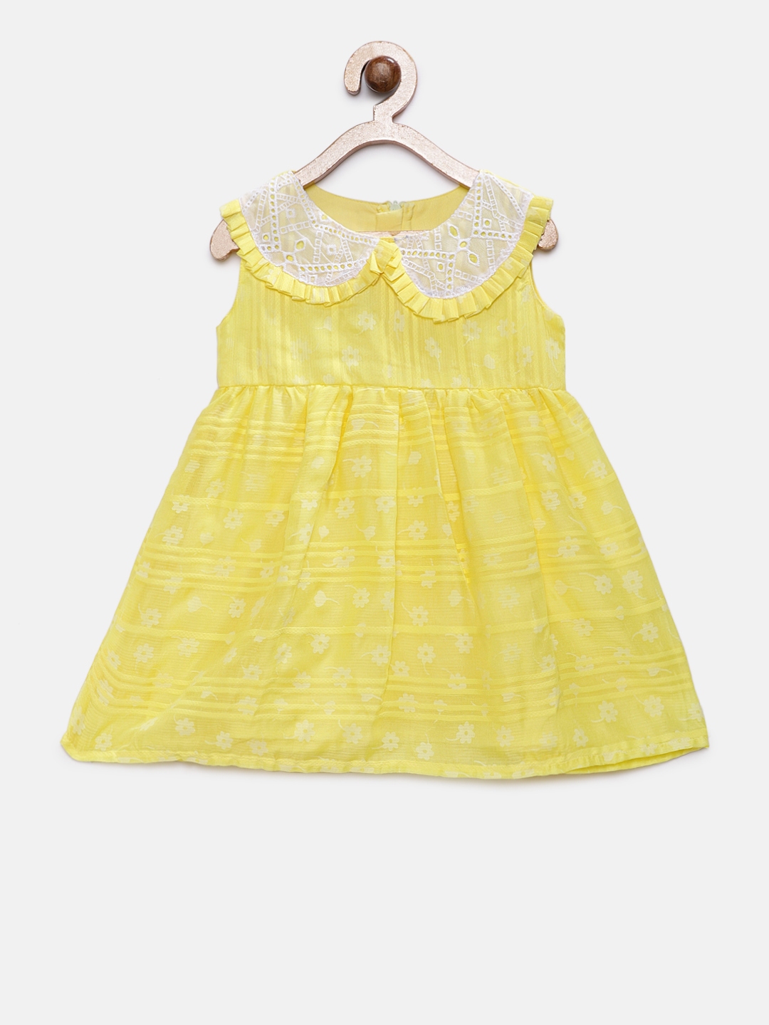 Buy MANY FROCKS & Girls Yellow Printed Fit And Flare Dress - Dresses ...