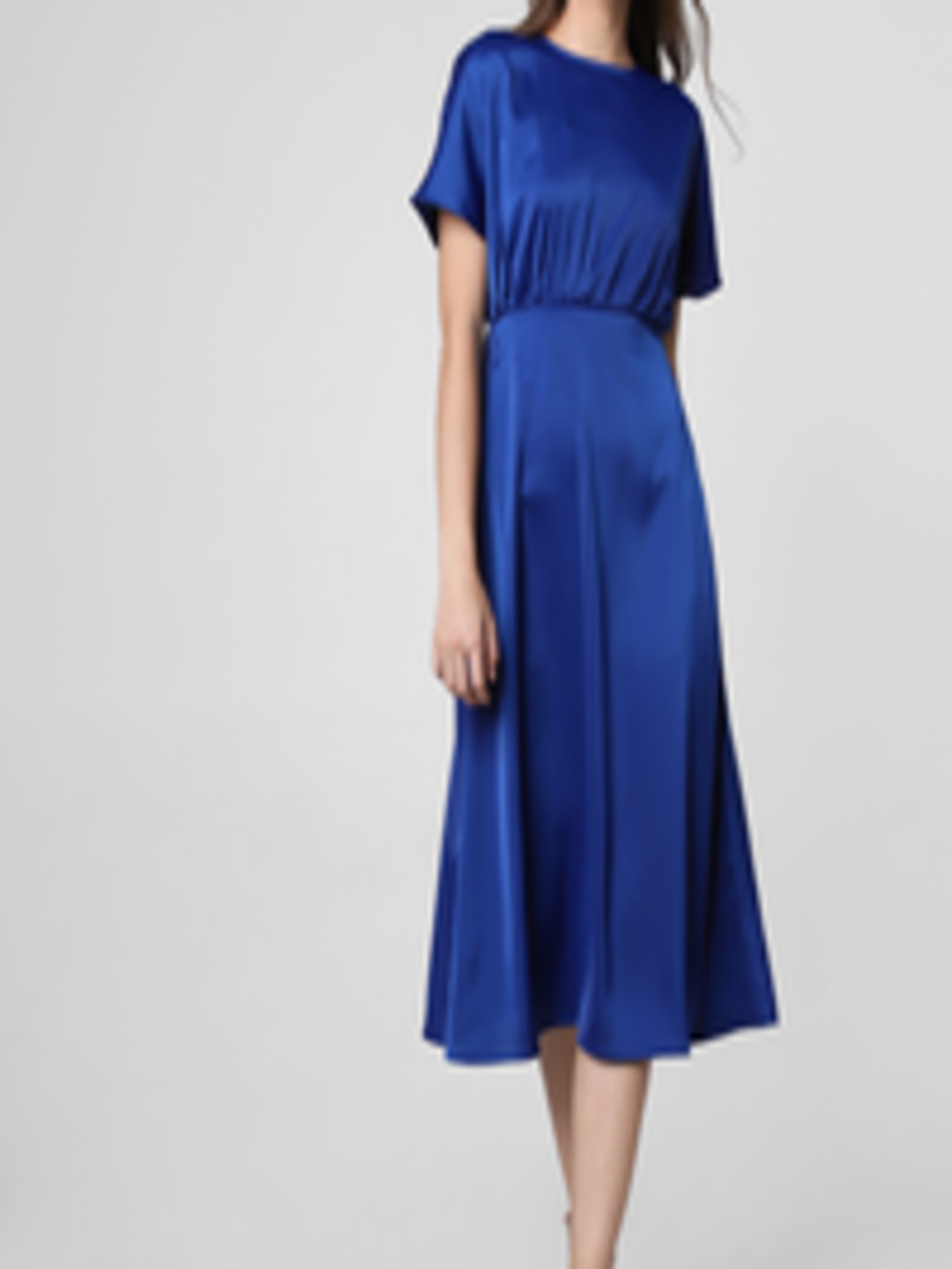 Buy Vero Moda Women Solid Blue Fit And Flare Dress - Dresses for Women ...