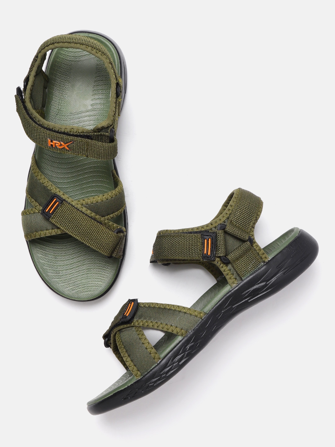 way beach men olive velcro sports sandals