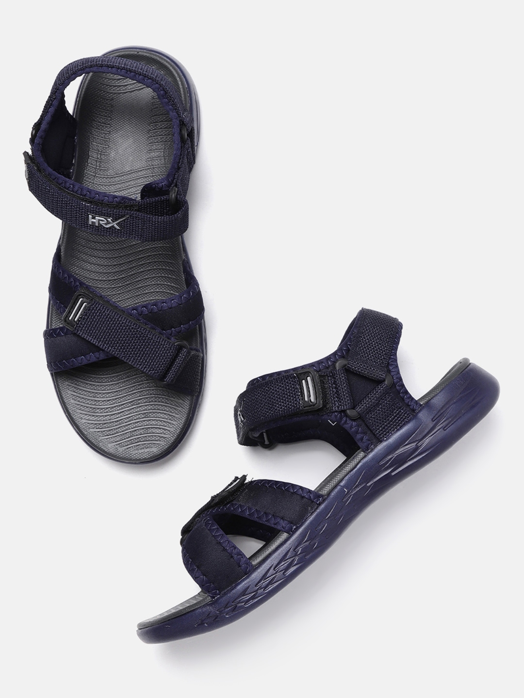 Buy HRX By Hrithik Roshan Men Navy Solid Sports Sandals - Sports ...