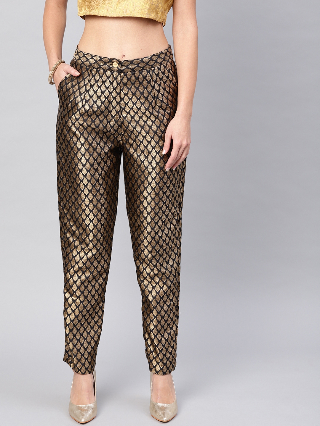 black and gold trousers