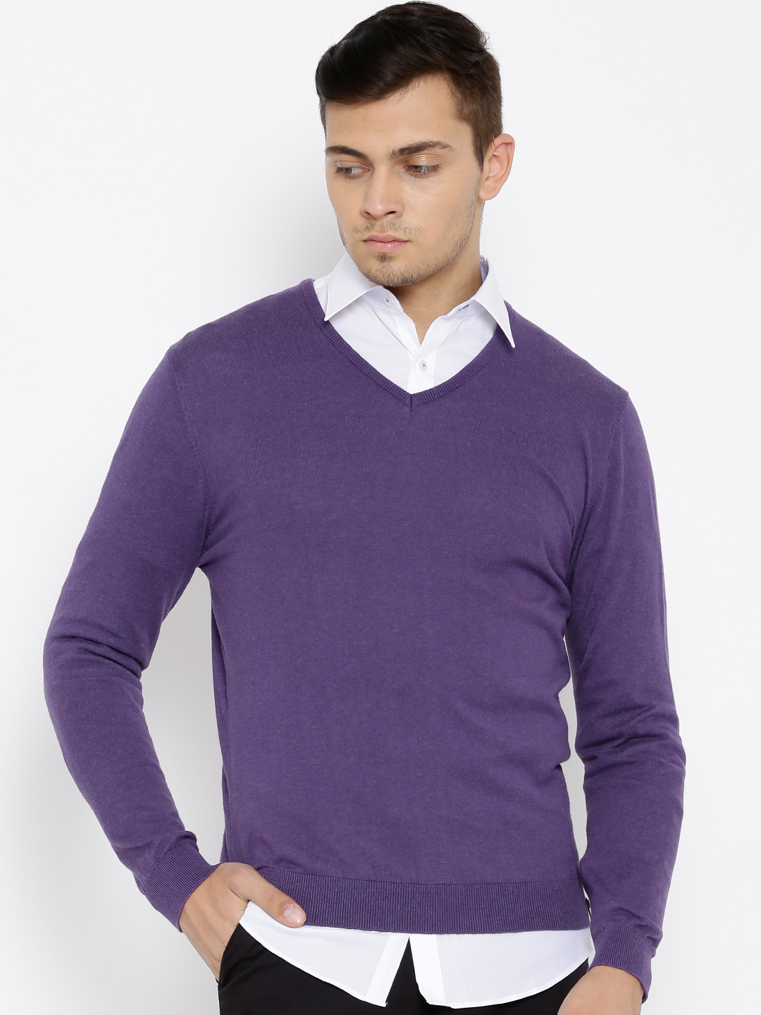 Buy Peter England Purple Sweater Sweaters for Men 1080622 Myntra