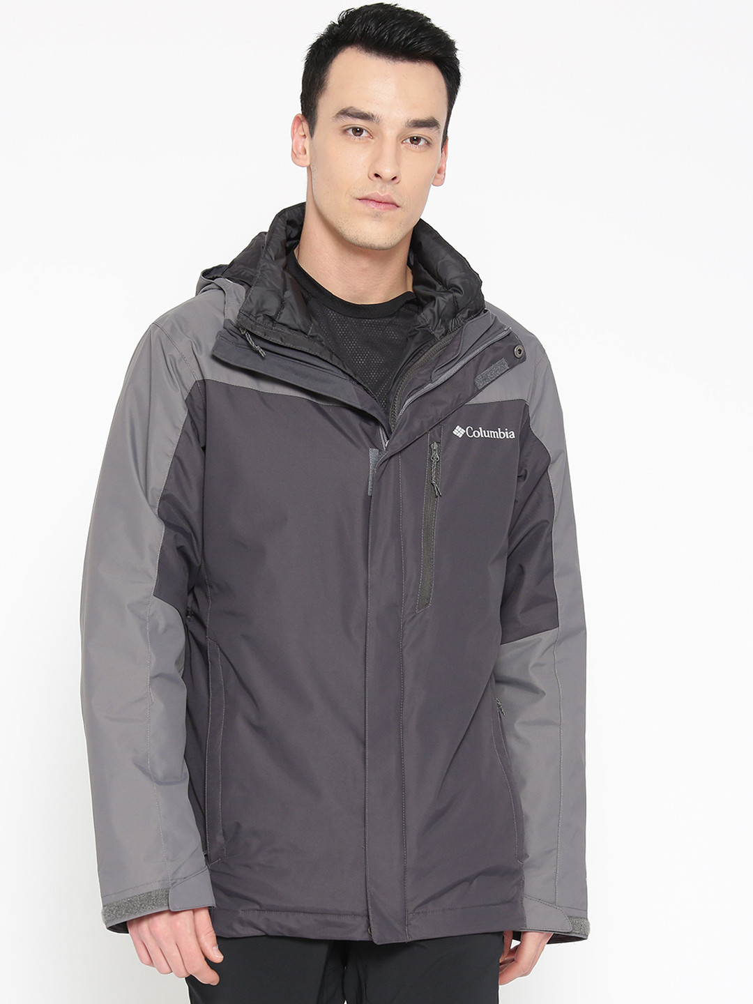 Buy Columbia Men Grey Colourblocked Whirlibird IV Interchange Hooded